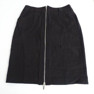 Dalia Collection Black Front Zip Knit Pencil Skirt Women Size 4 Pockets Stretch